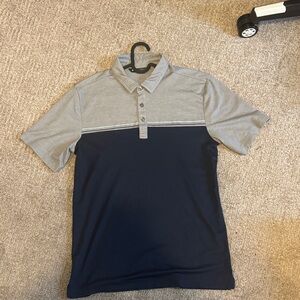 Travis Mathew Gray and Navy Polo Shirt